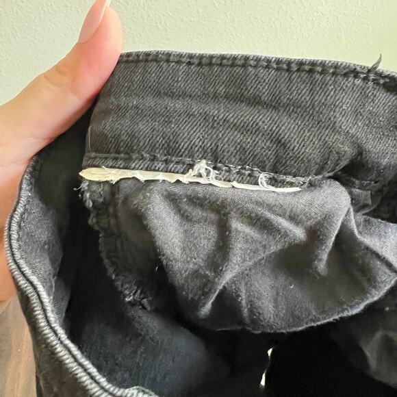 Zara Trafaluc Denim Crop Bootcut Jeans Women's 2 Black Raw Hem Mid Rise Cotton - Picture 7 of 7